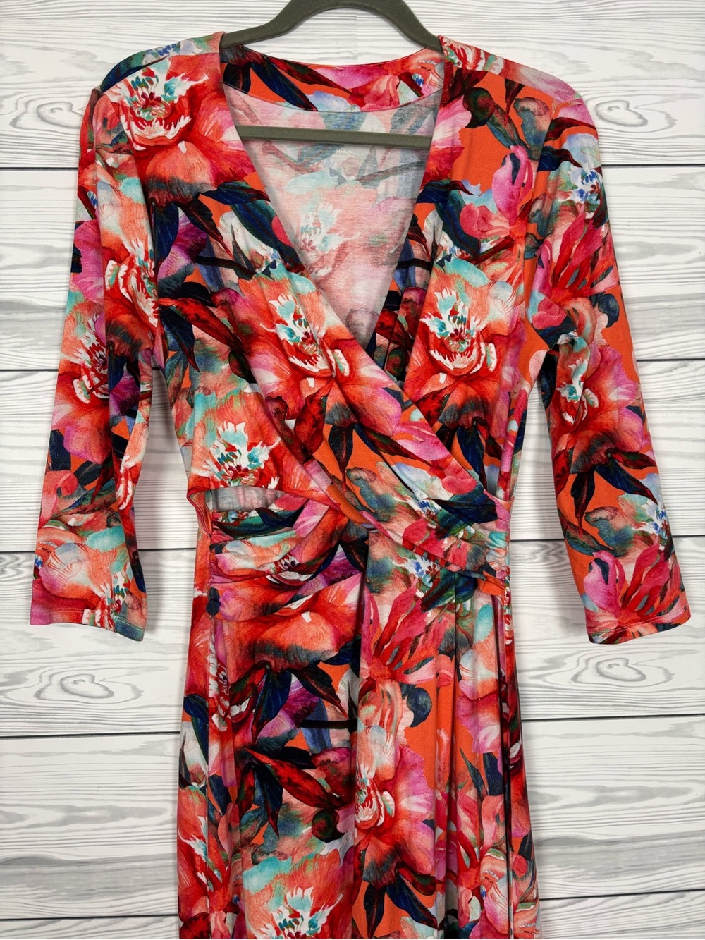 Soft Surroundings floral maxi dress le jardin wrap size medium - Picture 3 of 7